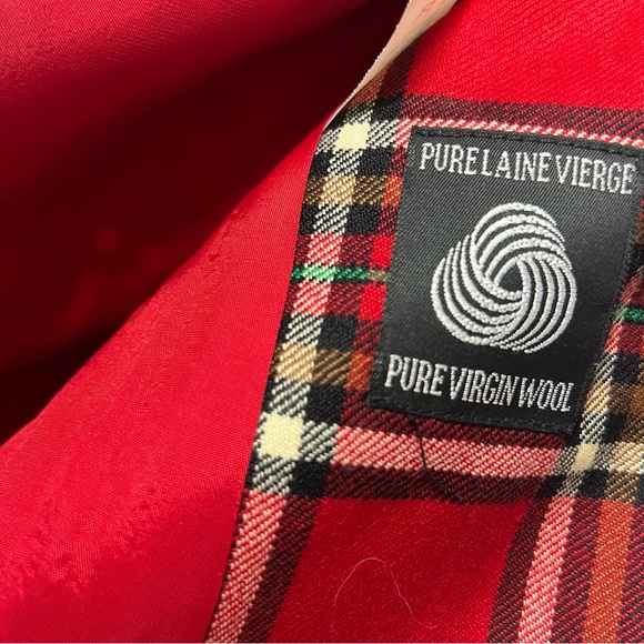 Jeremy Scott plaid red black green blazer buttons vintage Absolutely iconic - Picture 8 of 11